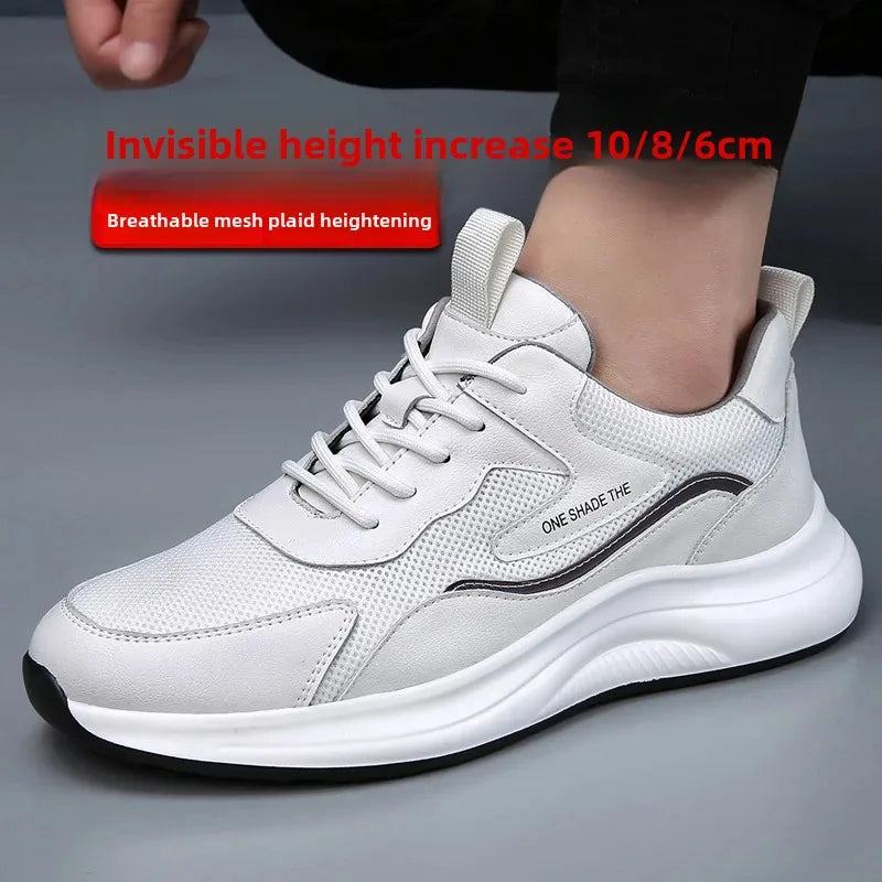 Ludvig™ Vit - Höjdökande Sneakers 10CM i Sportigt Läder