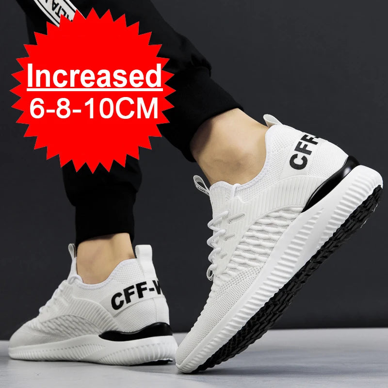 Erik™ Vit - Höjdökande Sneakers 10CM med Osynlig Inre Lyft